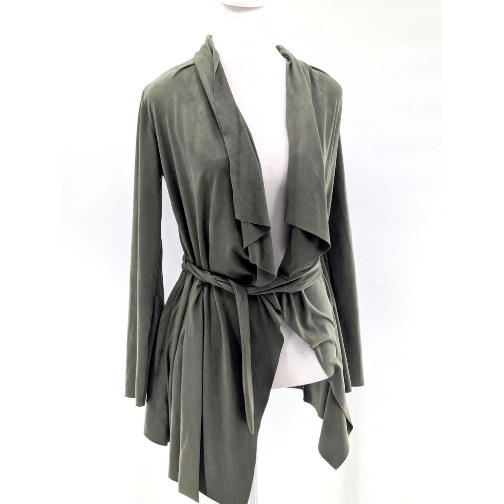 Signature Olive Green Draped Wrap Cardigan